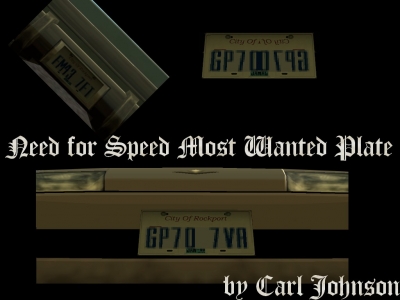 NFS: Most Wanted Plate